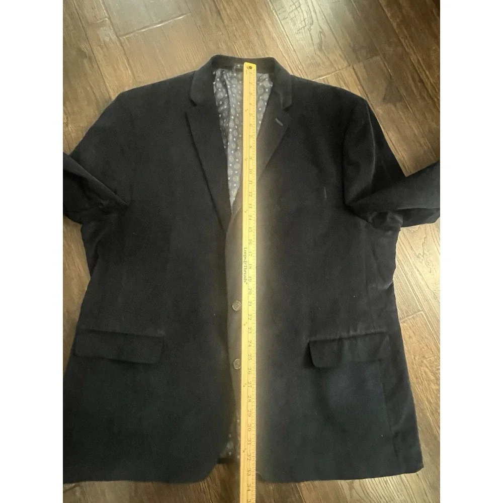 Ralph Lauren Black Label Suede Elbow Patch Navy Corduroy Blazer Sport Jacket 50L